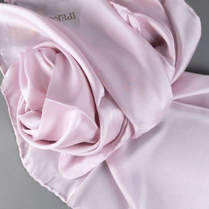 İpekçe Eşarp Kristal Düz Toz Pembe 100*100 resmi