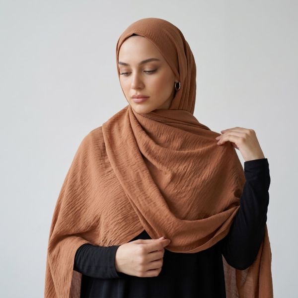 İpekçe Şal Caz 70*190 Karamel resmi