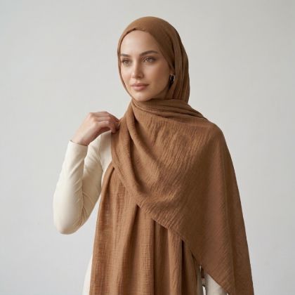 İpekçe Şal Caz 70*190 Kahve resmi