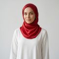 İpekçe Eşarp Kristal Düz 100*100 Koyu Kırmızı resmi