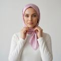 İpekçe Eşarp Kristal Düz 100*100 Açık Pembe resmi