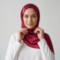 İpekçe Eşarp Kristal Düz 100*100 Bordo resmi