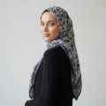 İpekçe Eşarp İp Rayon 100*100 Desenli - Siyah resmi