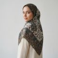 İpekçe Eşarp İp Rayon 100*100 Desenli - Yeşil resmi