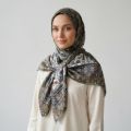 İpekçe Eşarp İp Rayon 100*100 Desenli - Yeşil resmi
