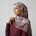 İpekçe Eşarp İp Rayon 100*100 Desenli - Pembe resmi
