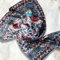 İpekçe Eşarp İp Rayon 100*100 Desenli - Lacivert resmi