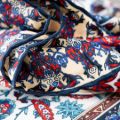 İpekçe Eşarp İp Rayon 100*100 Desenli - Lacivert resmi