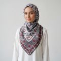 İpekçe Eşarp İp Rayon 100*100 Desenli - Gri resmi