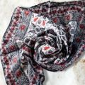 İpekçe Eşarp İp Rayon 100*100 Desenli - Gri resmi