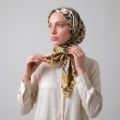 İpekçe Eşarp İp Rayon 100*100 Desenli- Sarı resmi