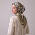 İpekçe Eşarp İp Rayon 100*100 Desenli- Sarı resmi