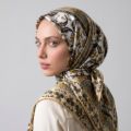 İpekçe Eşarp İp Rayon 100*100 Desenli- Sarı resmi